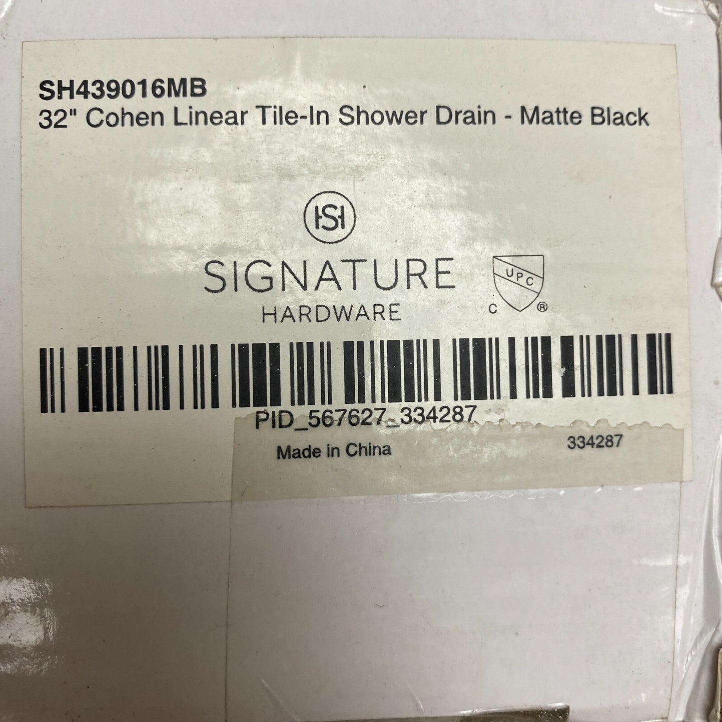 Signature Hardware 32" Cohen Linear Tile-In Shower Drain - Matte Black