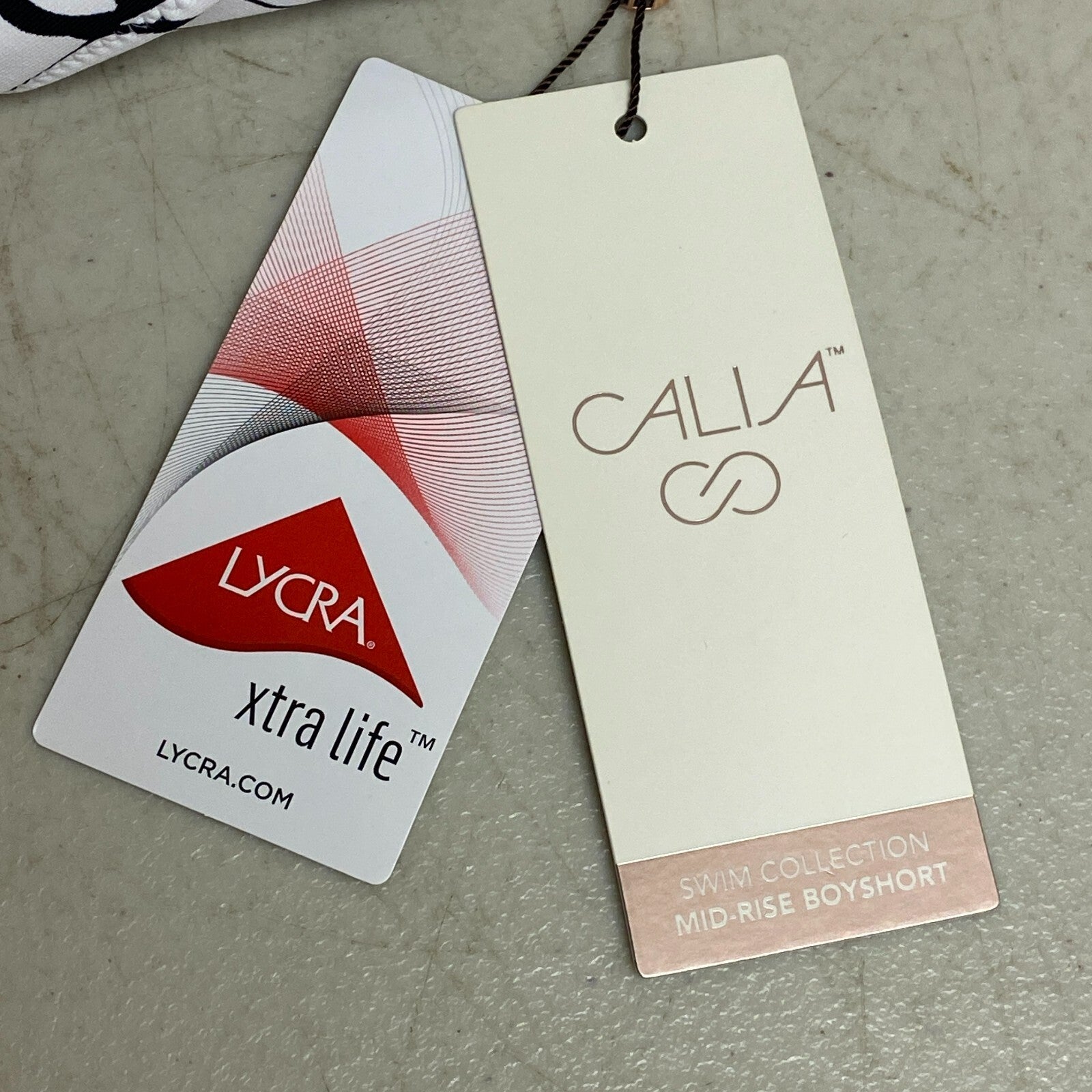 Calia Women Mid Rise Swim BoyShort Pure White Multi Boy Shorts WSA23500PRT