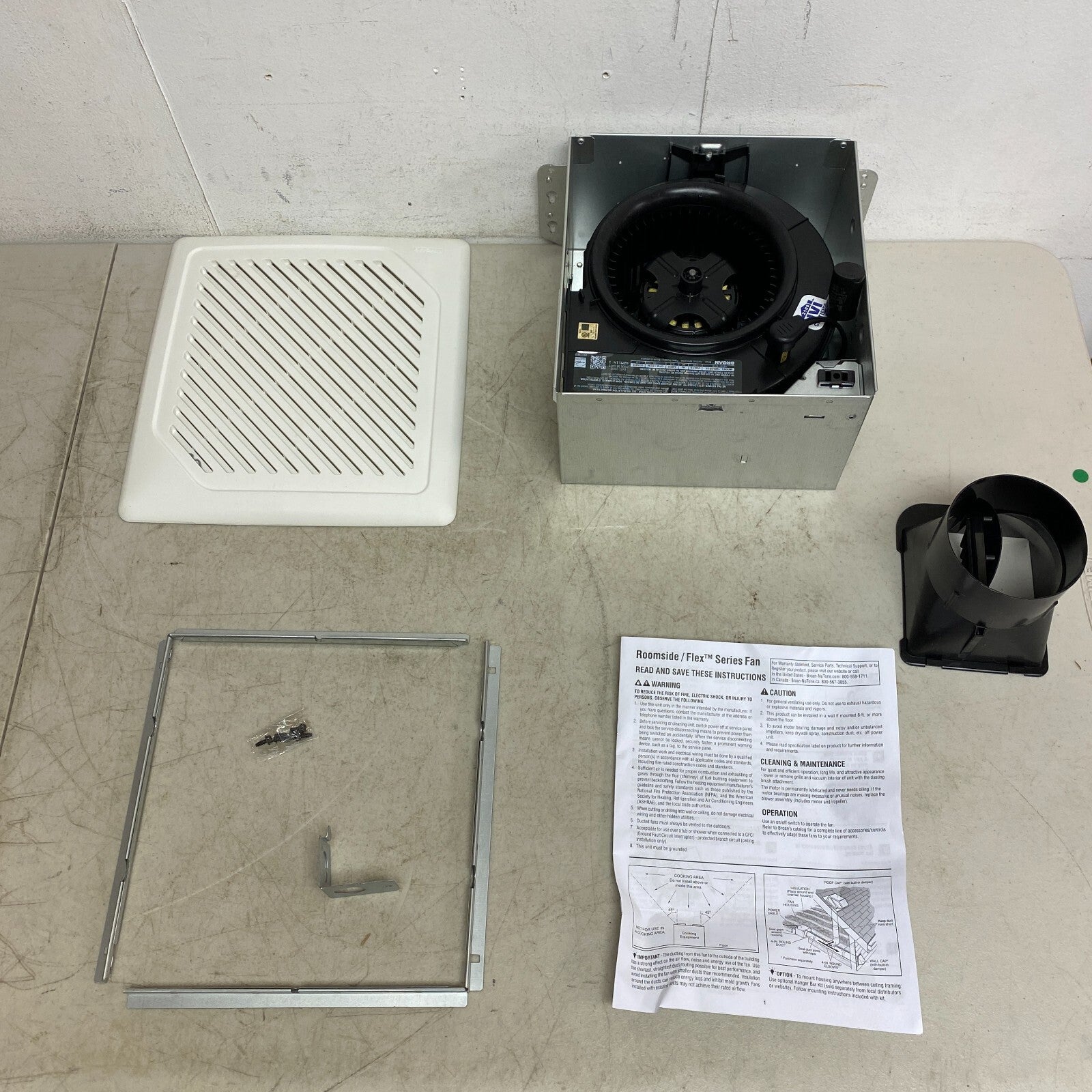 Broan 110 CFM Bathroom Ventilation Fan Fits 2" x 6" Roomside Flex Series