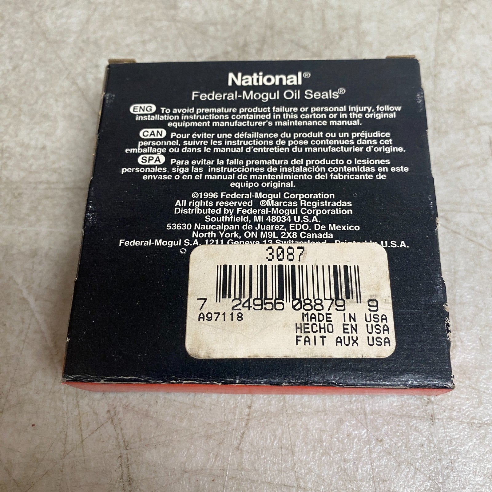 National 3087 Wheel Seal Front Inner Nitrile 1994-2003 Dodge Ram 1500 Van