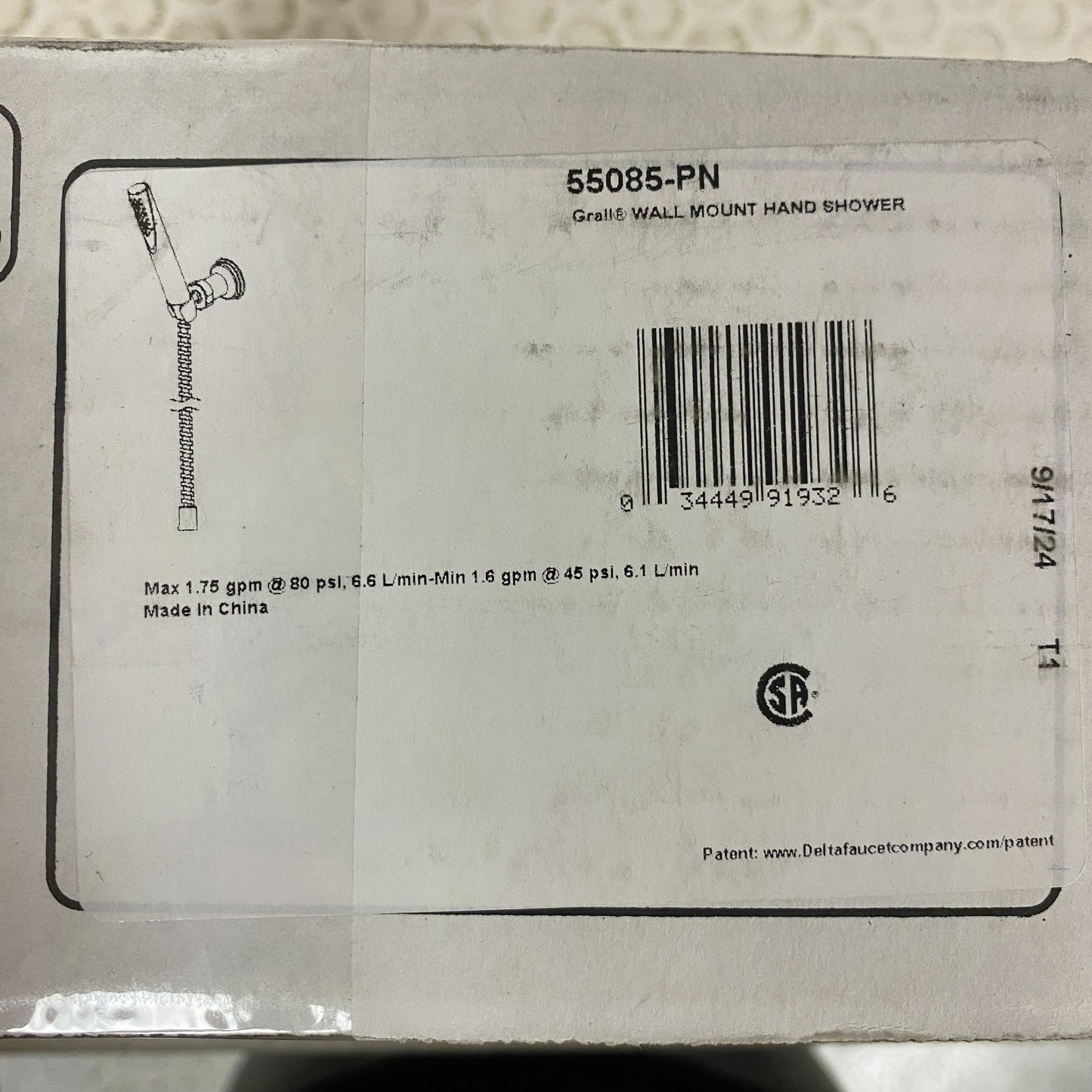 Delta Faucet Wall‑Mount Hand Shower Polished Nickel 55085‑PN....