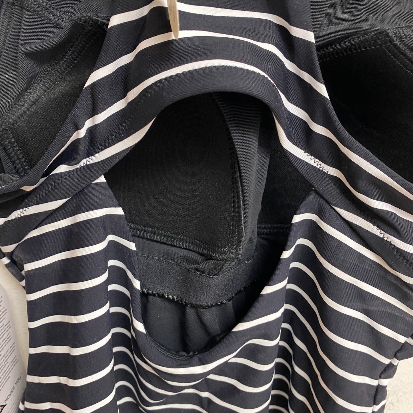 CALIA Women's High Support Tankini Swim Top Stripe Black/ White WSA23302PRT