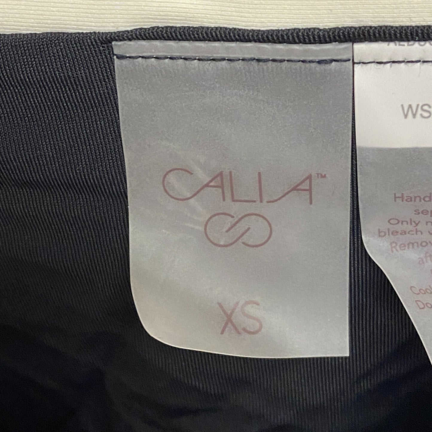 Calia Womens HR Twist Front Bottom Pure Black Solid Summer Trendy WSA22401