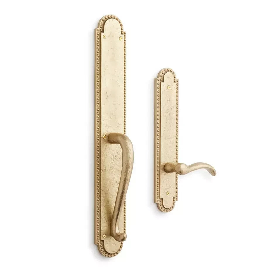 Signature Hardware Entrance Door Set Lever Dummy Satin Brass Left-Hand