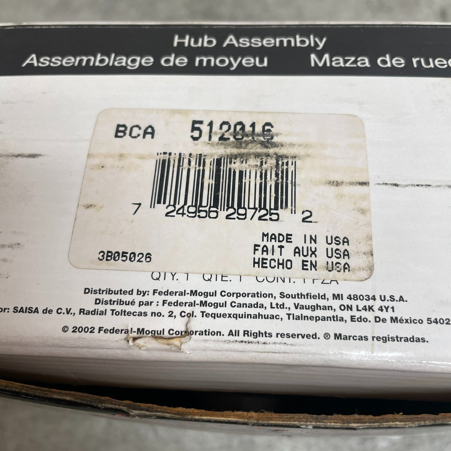 National 512026 Rear Wheel Hub Assembly 1992-1998 Hyundai Sonata