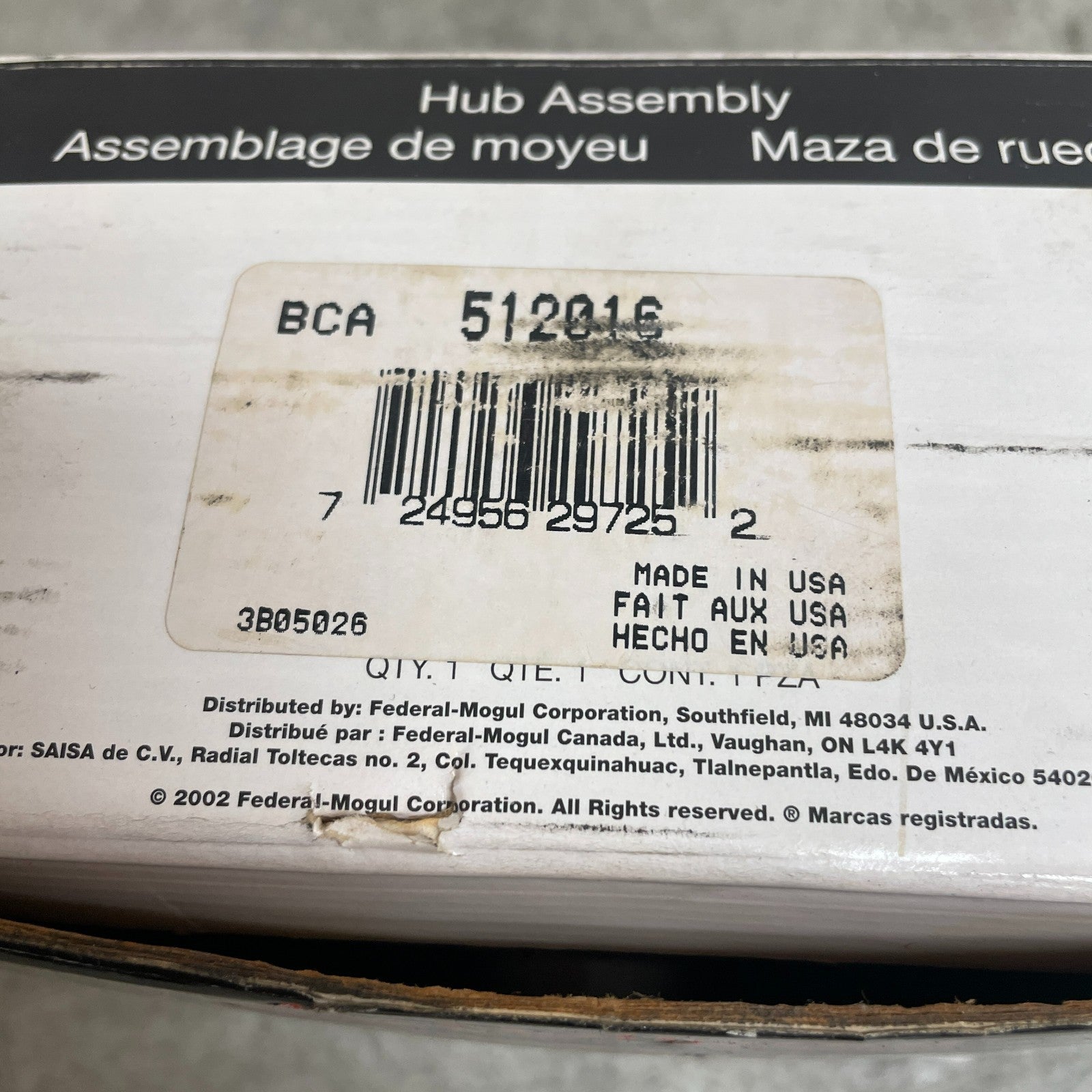 National 512026 Rear Wheel Hub Assembly 1992-1998 Hyundai Sonata