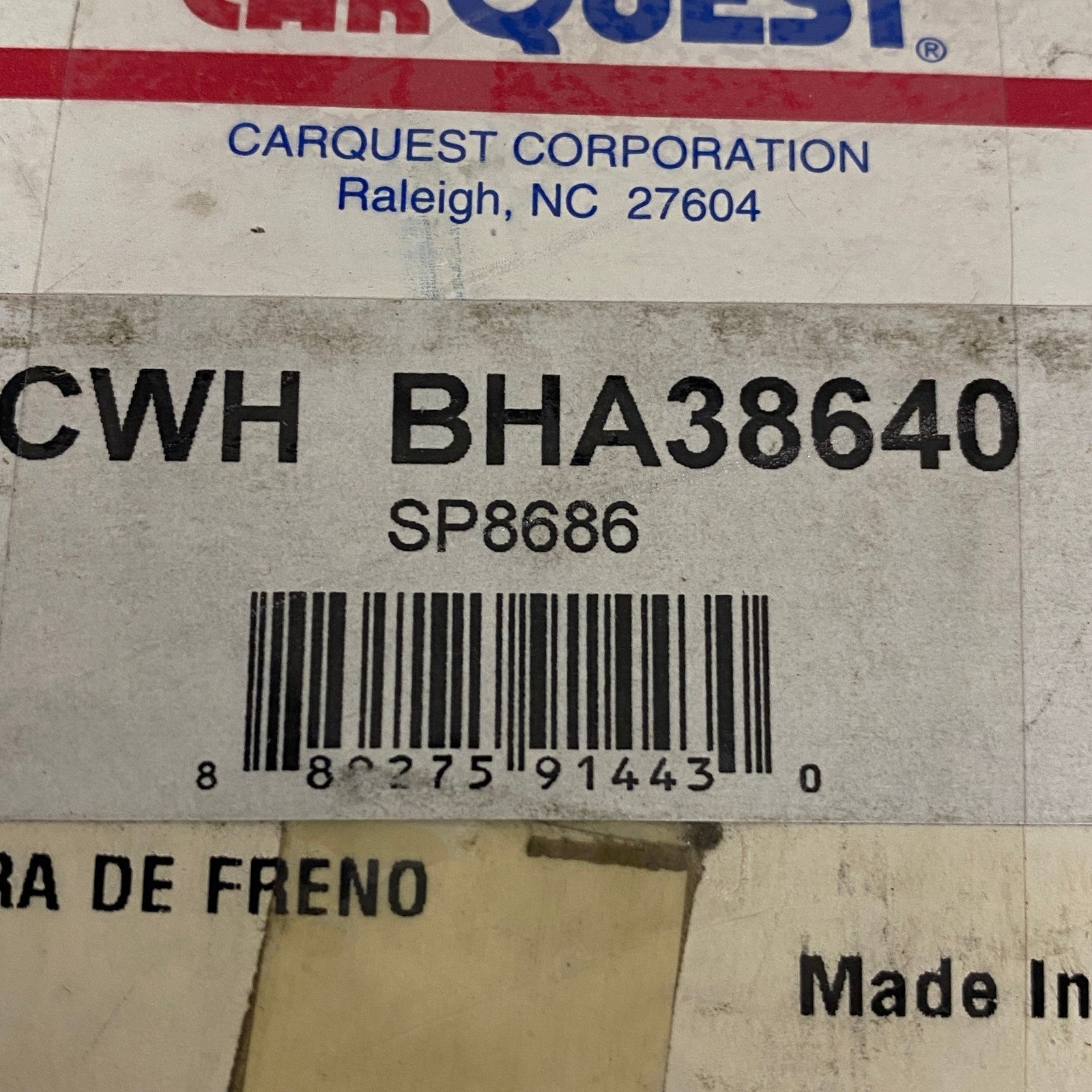 Carquest Wearever BHA38640 Brake Hose Assembly Front Left 1990 1992 Cadillac