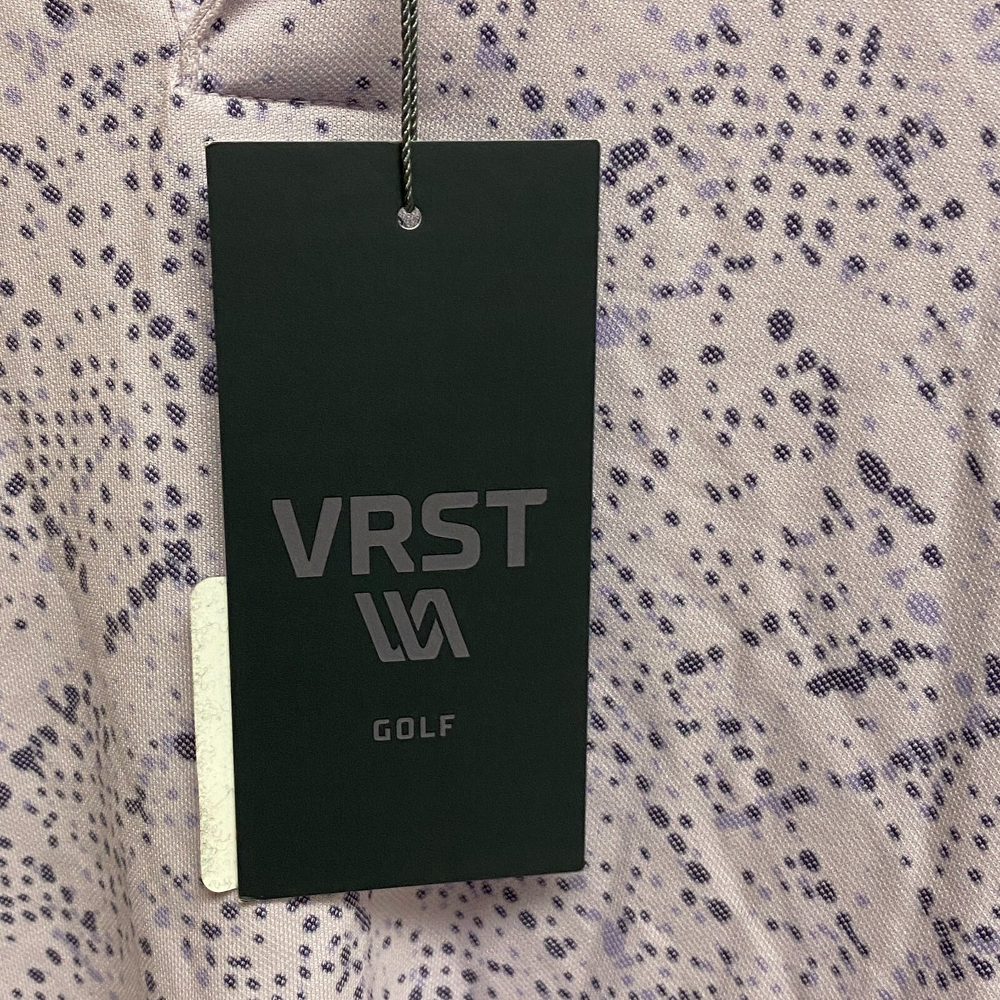 VRST Men's Plaid Pique Print Polo Plaid Dusty Grape MVG10019 BRAND NEW