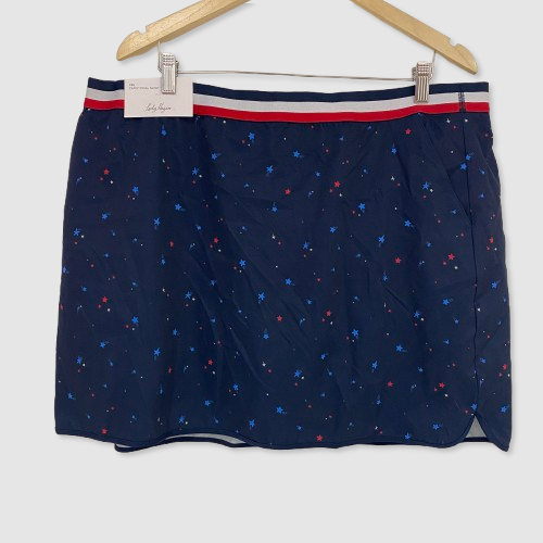 Lady Hagen Womenâs Contrast Trim Print Skort Navy Star Print WGH17450 Golf