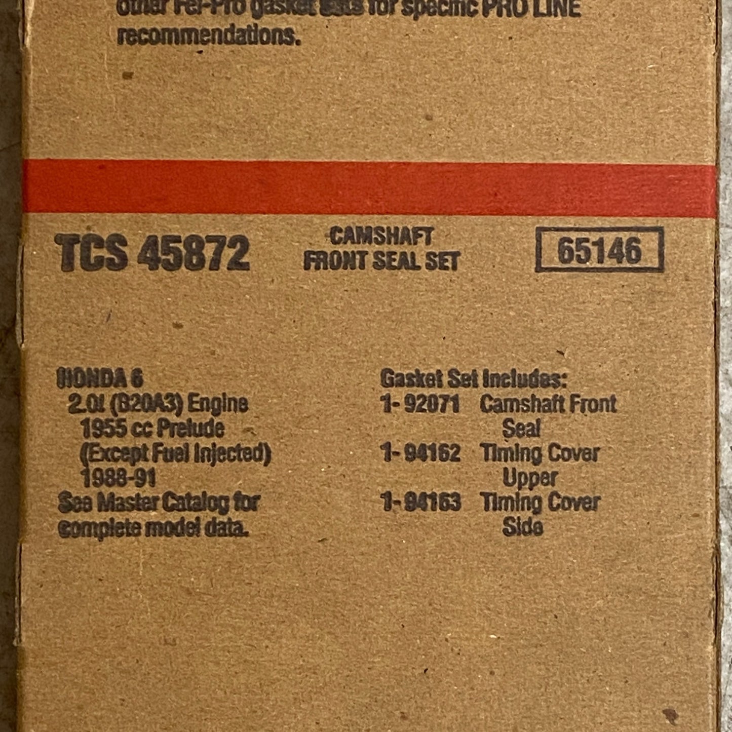 Fel-Pro TCS45872 Camshaft Seal Set 1988-1990 Isuzu 2.3L 2.6L Trooper Amigo
