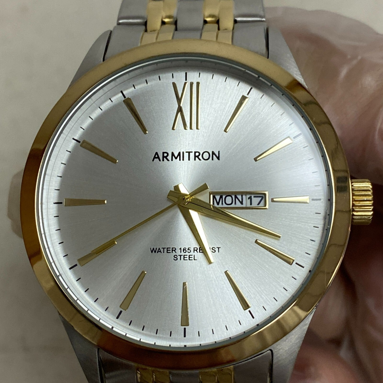 Armitron Women's Two Tone Time Day And Date Function Bracelet Watch, 20/5491TT