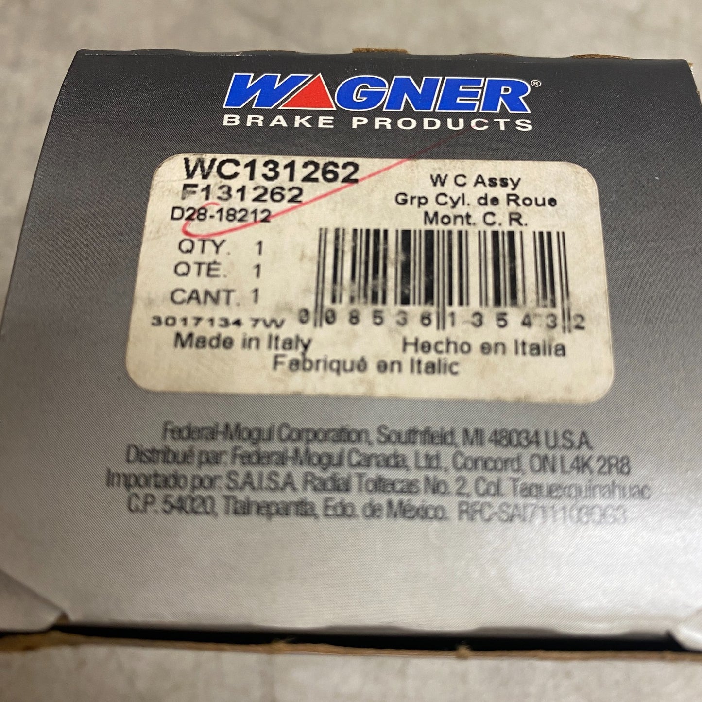 Wagner WC131262 Drum Brake Wheel Cylinder Rear Fits 1995-2000 Ford Contour