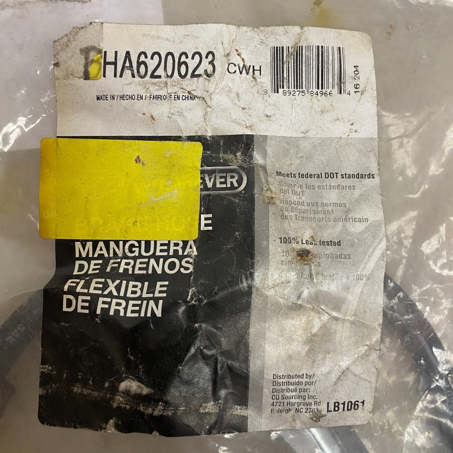 CARQUEST Brake Hydraulic Hose Black EPDM Rubber 18″ Model BHA620623