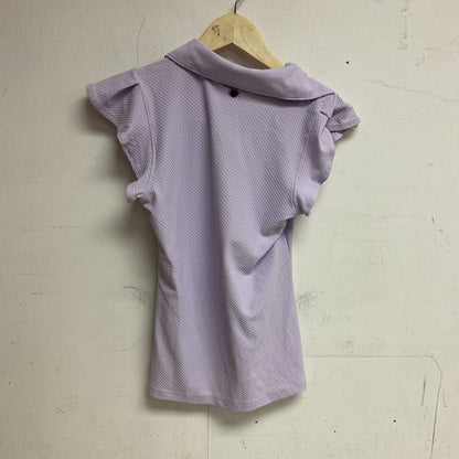 CALIA Women's Honeycomb Flutter Sleeve Golf Polo Blooming Lilac Solid WCG11037