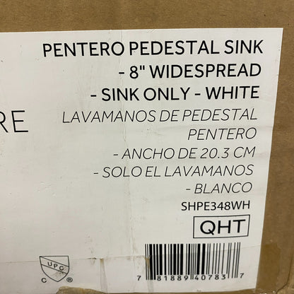 Signature Hardware Pentero 23″ x 18″ Fireclay Pedestal Sink White SHPE348WH