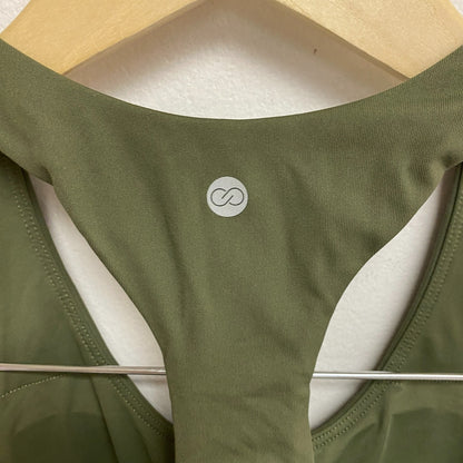 Calia Womens Energized Exercise Dress Dark Olive Solid Sleeveless WAX15035