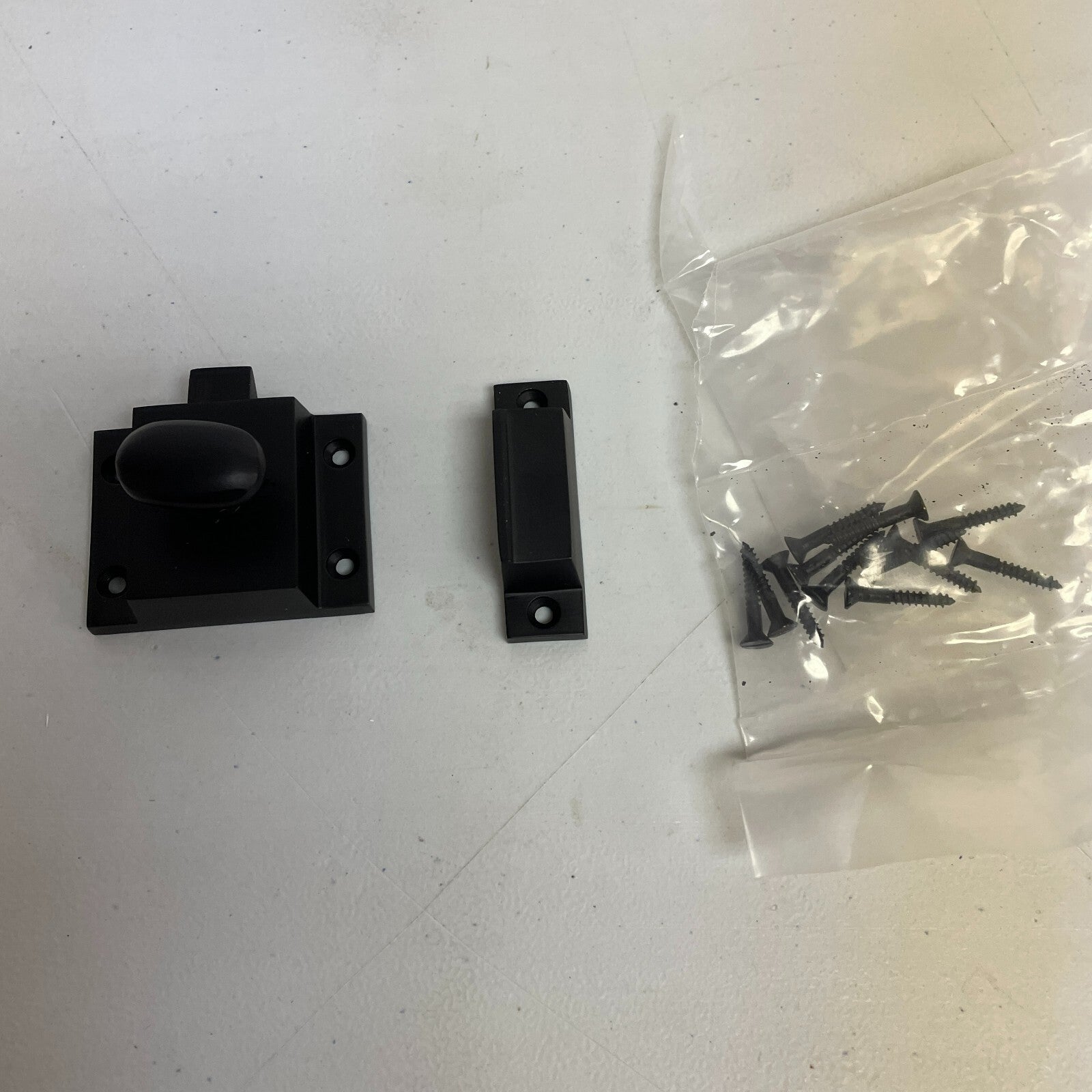 Signature Hardware Pitkin Brass Cabinet Latches with Oval Knob - Matte Black