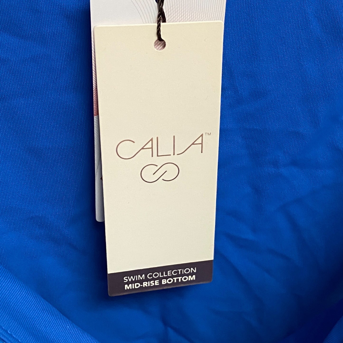 CALIA Women's Mid Rise Ruched Side Swim Bottom DEEP SEA DOTS ROYAL WSA23402PRT