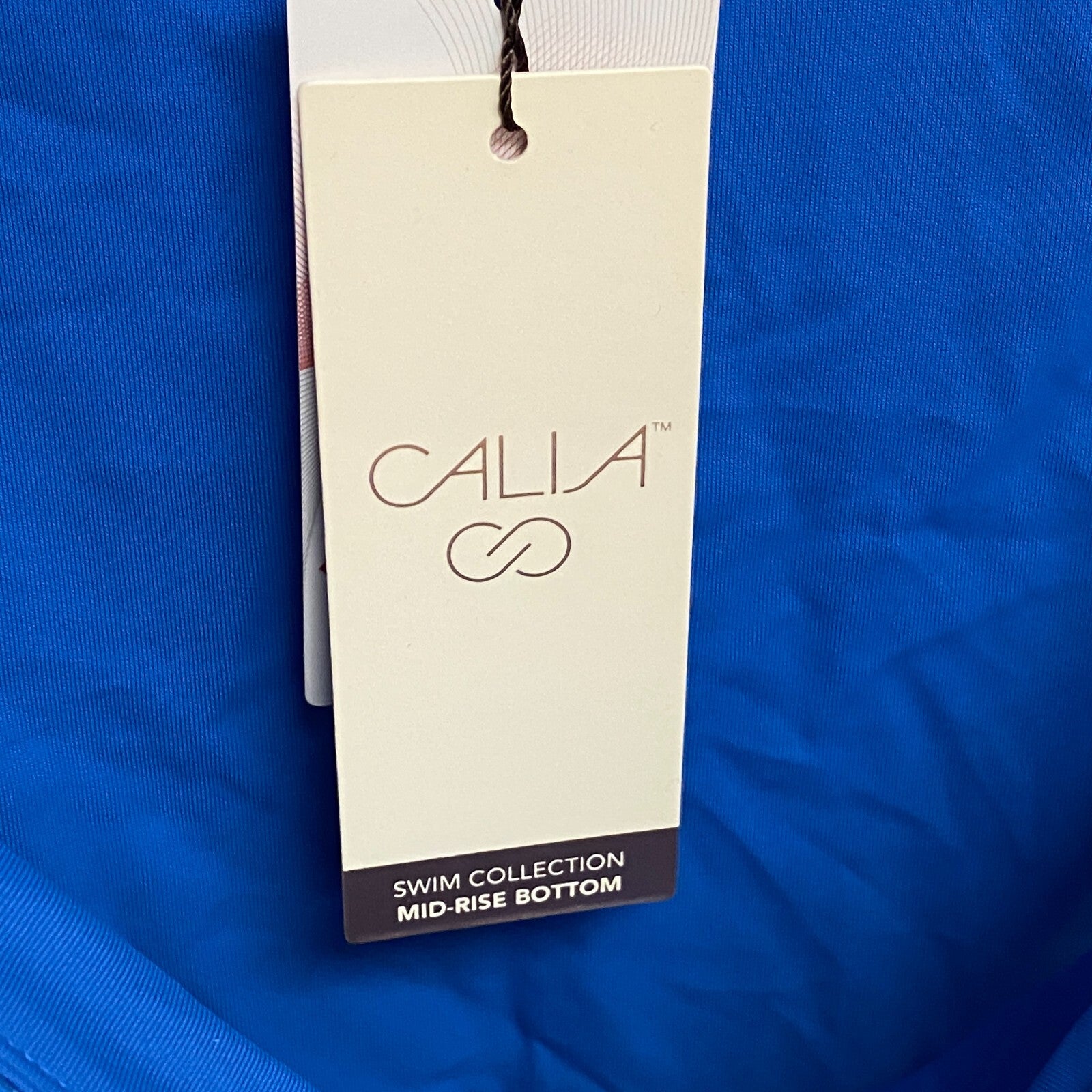 CALIA Women's Mid Rise Ruched Side Swim Bottom DEEP SEA DOTS ROYAL WSA23402PRT