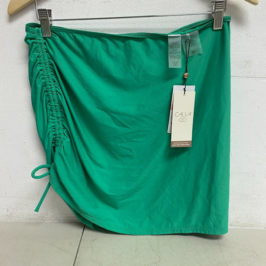 CALIA Women's Ruched Drawstring High Rise Swim Skirt Green Glow WSA23506 Trendy