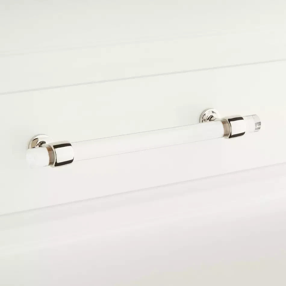 Signature Hardware 3'' Beryn Acrylic Cabinet Pull Polished Nickel