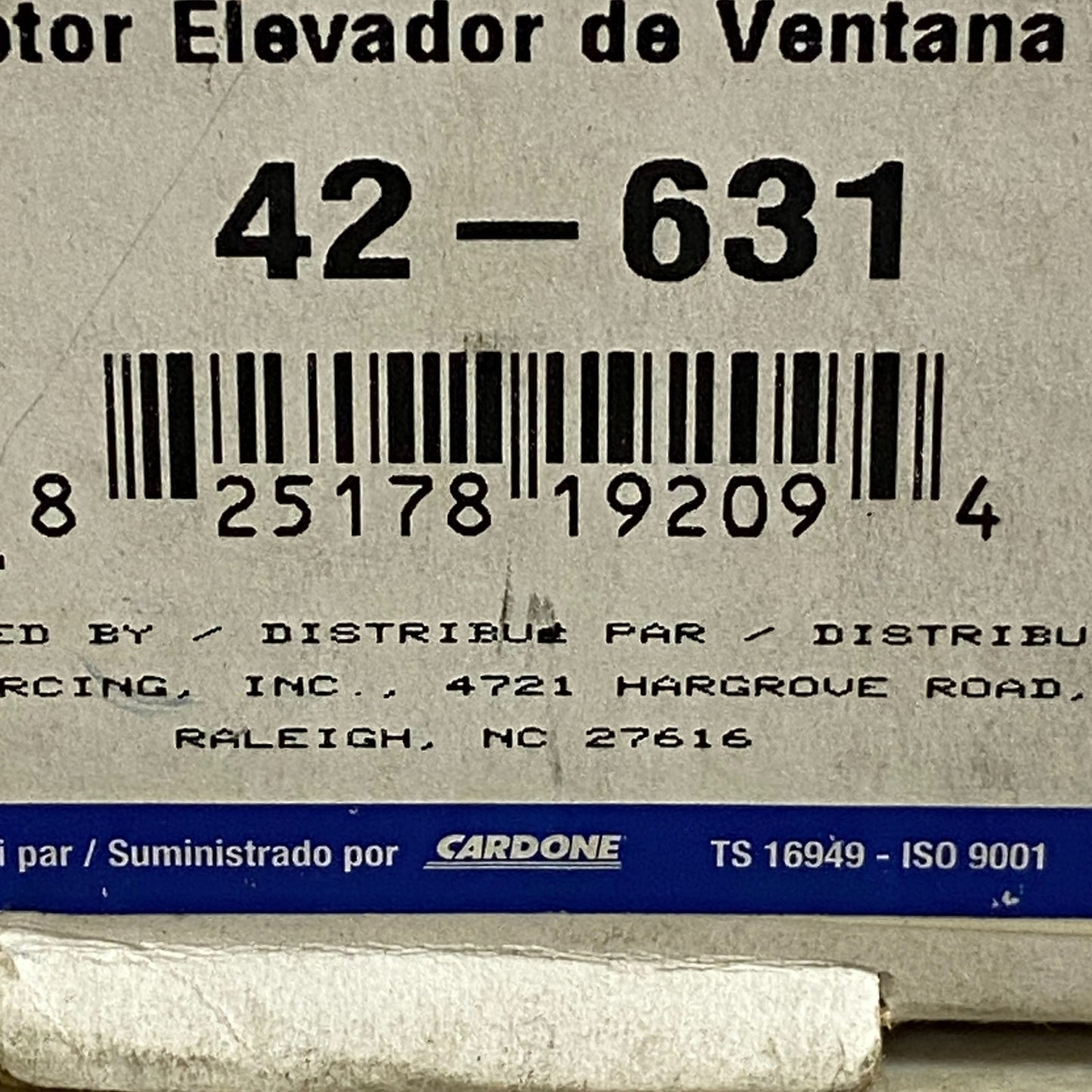 CARQUEST Reman Power Window Lift Motor Front Black 42‑631