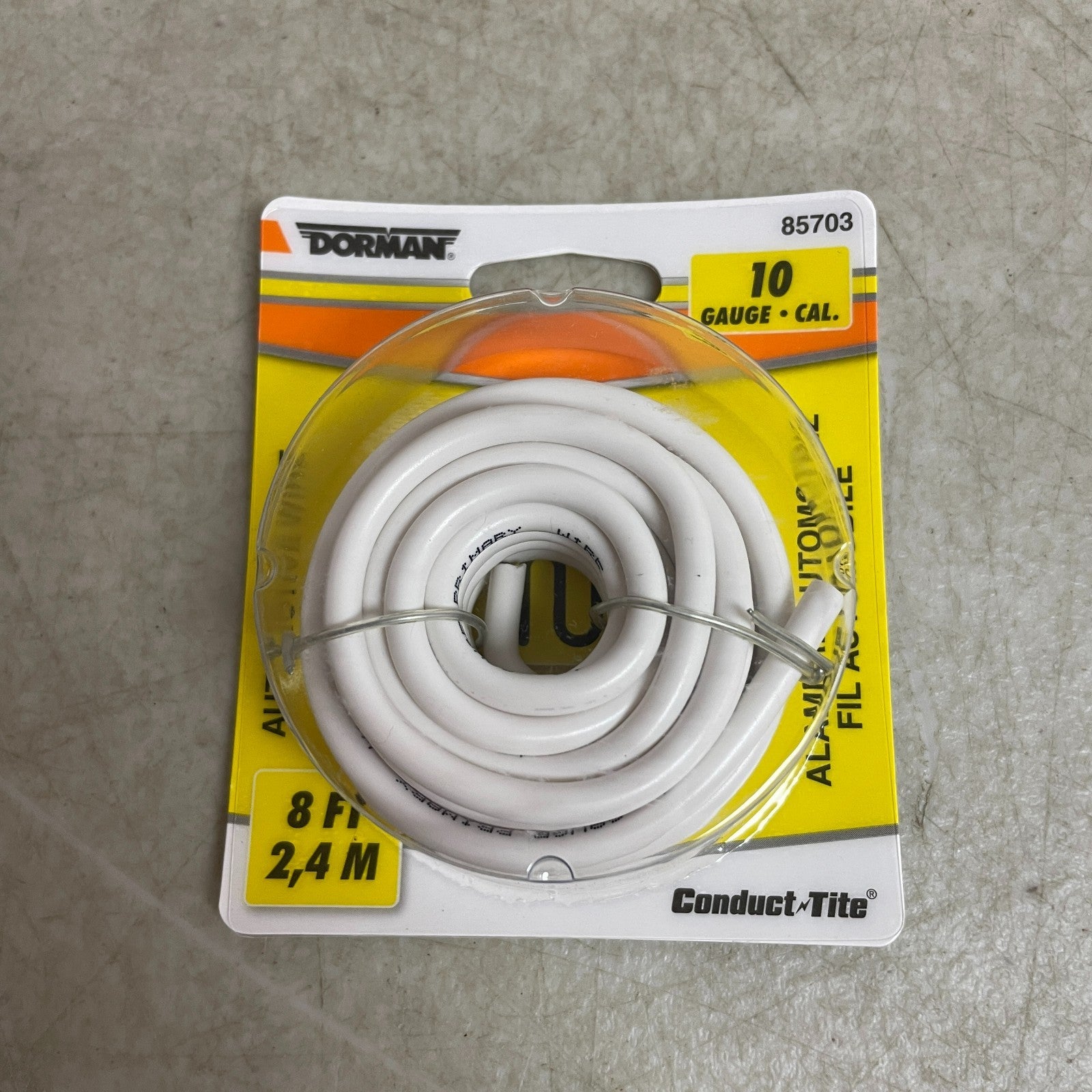 Dorman 10-Gauge White Primary Wire 8ft Automotive Stranded 2 Pack 85703