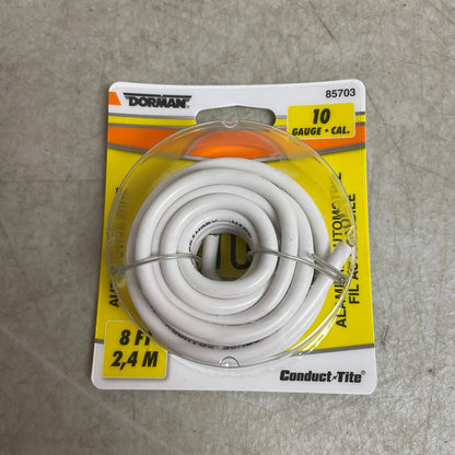 Dorman 10-Gauge White Primary Wire 8ft Automotive Stranded 2 Pack 85703