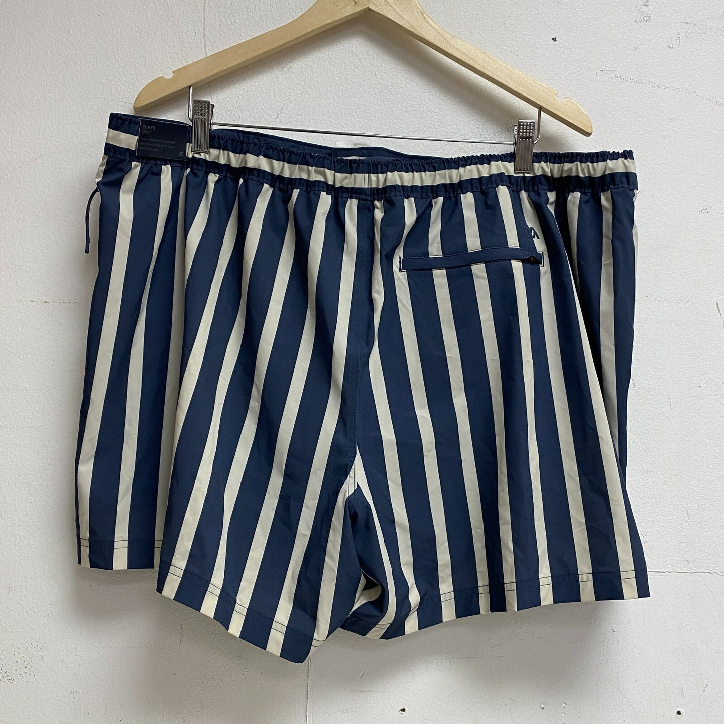 VRST Mens 5" Resort Short Print Navy/White Stripe Summer Stylish  MAX2004645P