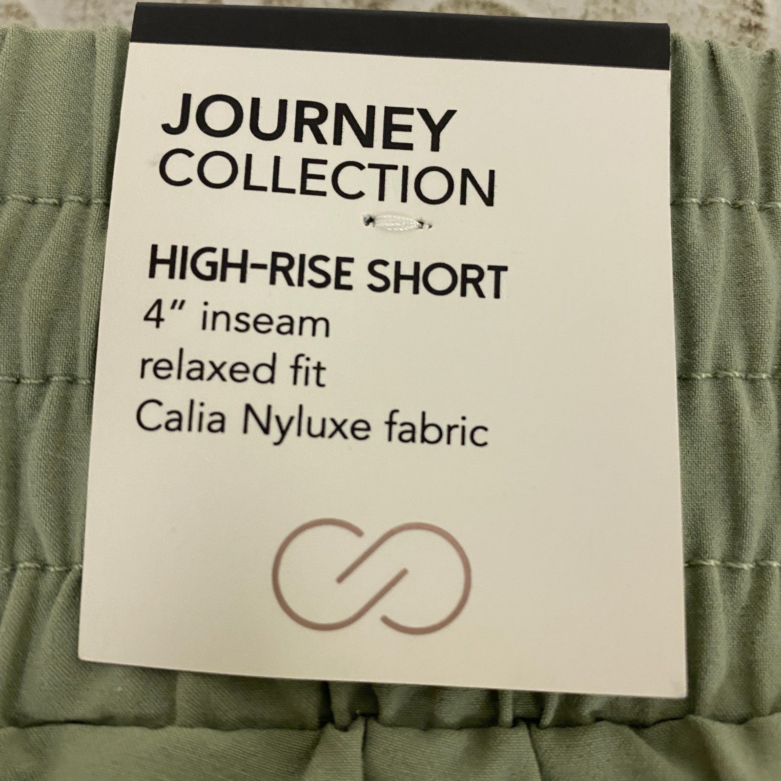 Calia Womens 4â³ Journey High Rise Double Layer Hem Short Smudge Sage WAX12260