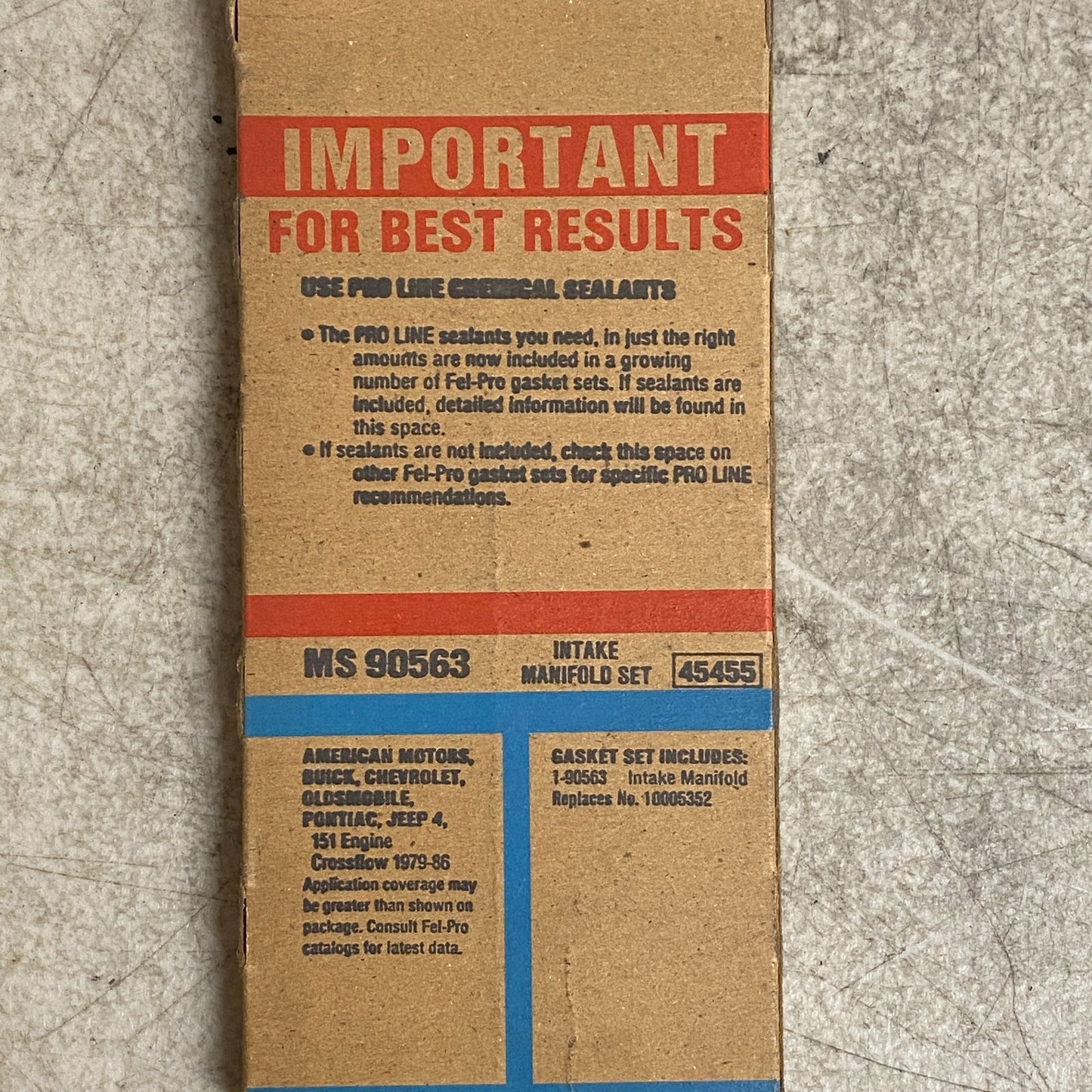 FEL-PRO MS 90563 Intake Manifold Gasket Set 1979-1986 GM AMC Jeep 2.5L 151 Iron