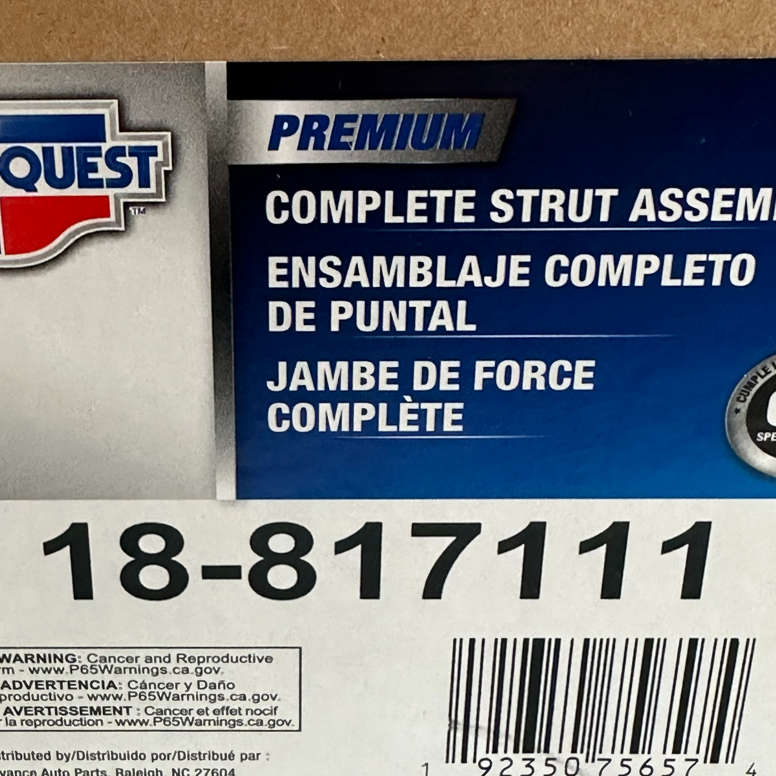 Carquest Premium 18-817111 Complete Strut Assembly Strut Spring & Mount