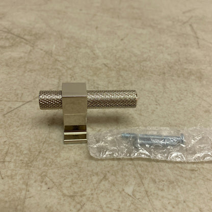 Signature Hardware Andrex Knurled Offset Cabinet Knob - Polished Nickel