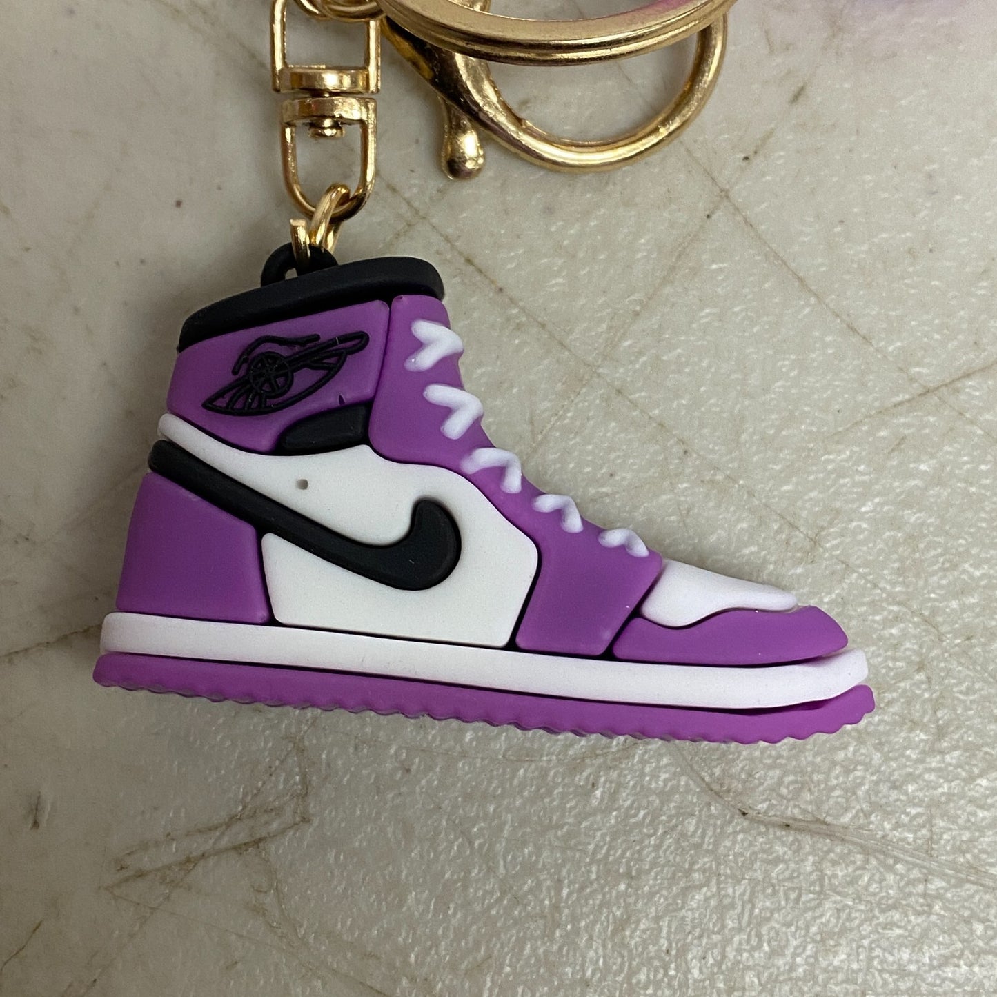 New Assorted Silicone 3D Nike Keychain with Purple Air Jordan 1 Hi Accessory