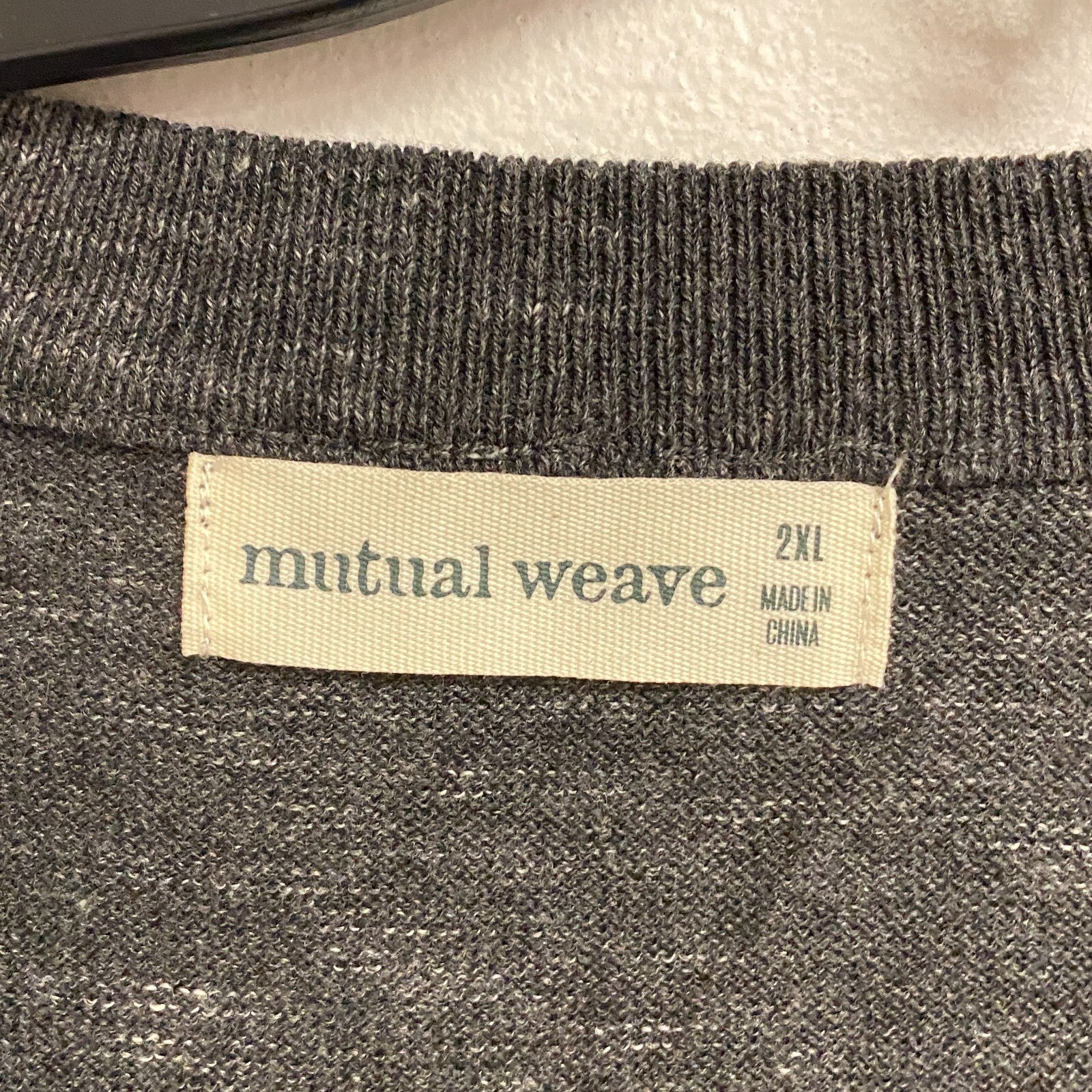 Mutual Weave Long Sleeve Crew Neck Sweater Size 2XL Color Dark Charcoal Heather