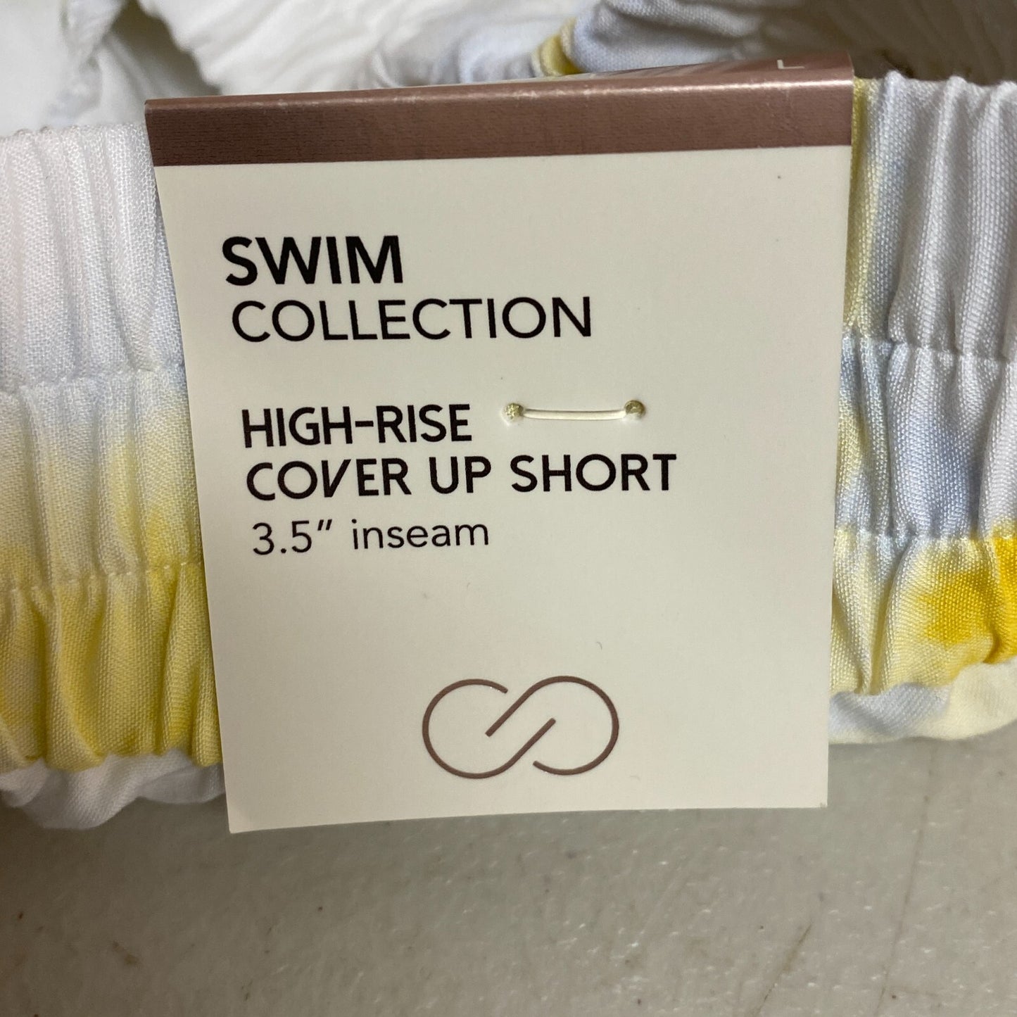 Calia Women's Swim High Rise Cover Up Short Watercolor Plaid Yellow WSA22902PRT