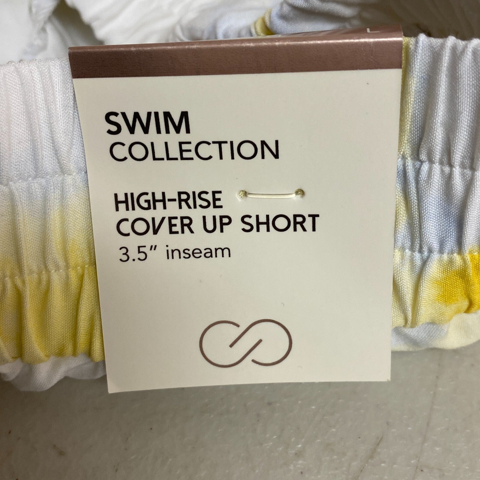 Calia Women's Swim High Rise Cover Up Short Watercolor Plaid Yellow WSA22902PRT