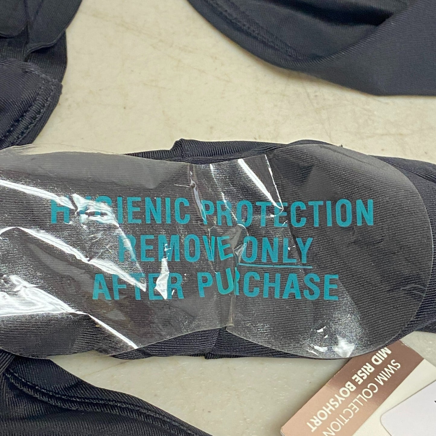 Calia Womens Weave mid rise Boy Short Pure Black swim Solid Trendy WSA20401