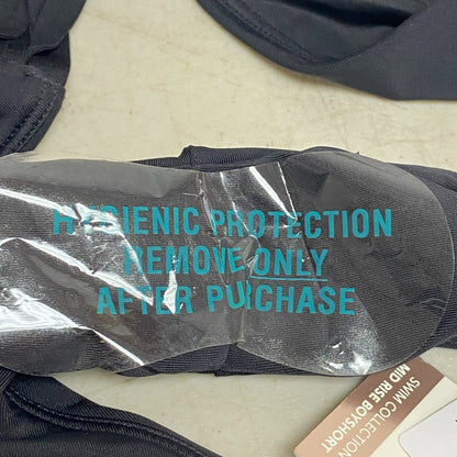 Calia Womens Weave mid rise Boy Short Pure Black swim Solid Trendy WSA20401