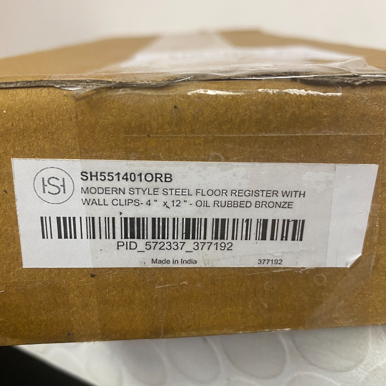 Signature Hardware Modern Steel Floor Register Oil‑Rubbed Bronze 4" x 12"