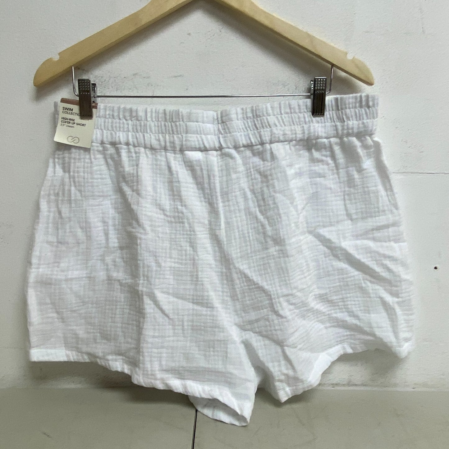 Calia Women's Swim High Rise Cover Up Cotton Short Iced Amethyst White WSA22902