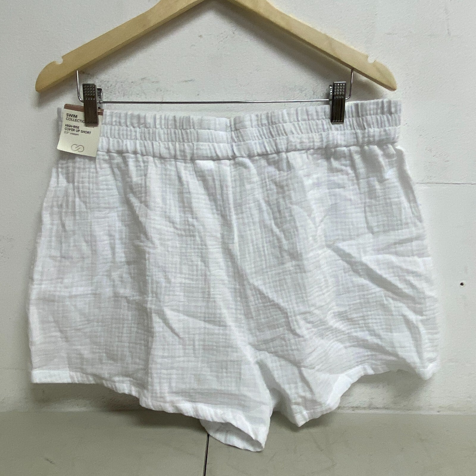 Calia Women's Swim High Rise Cover Up Cotton Short Iced Amethyst White WSA22902