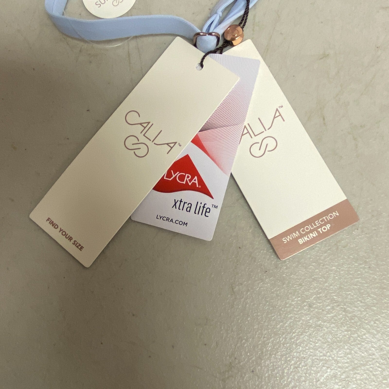 Calia Women's Swim Collection Low Support Tie Back Bikini Top Blue WSA22215 New