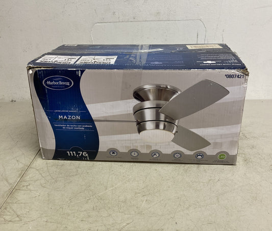 Harbor Breeze Mazon Brushed Nickel Finish Ceiling Fan 44 inch Model # 0807421