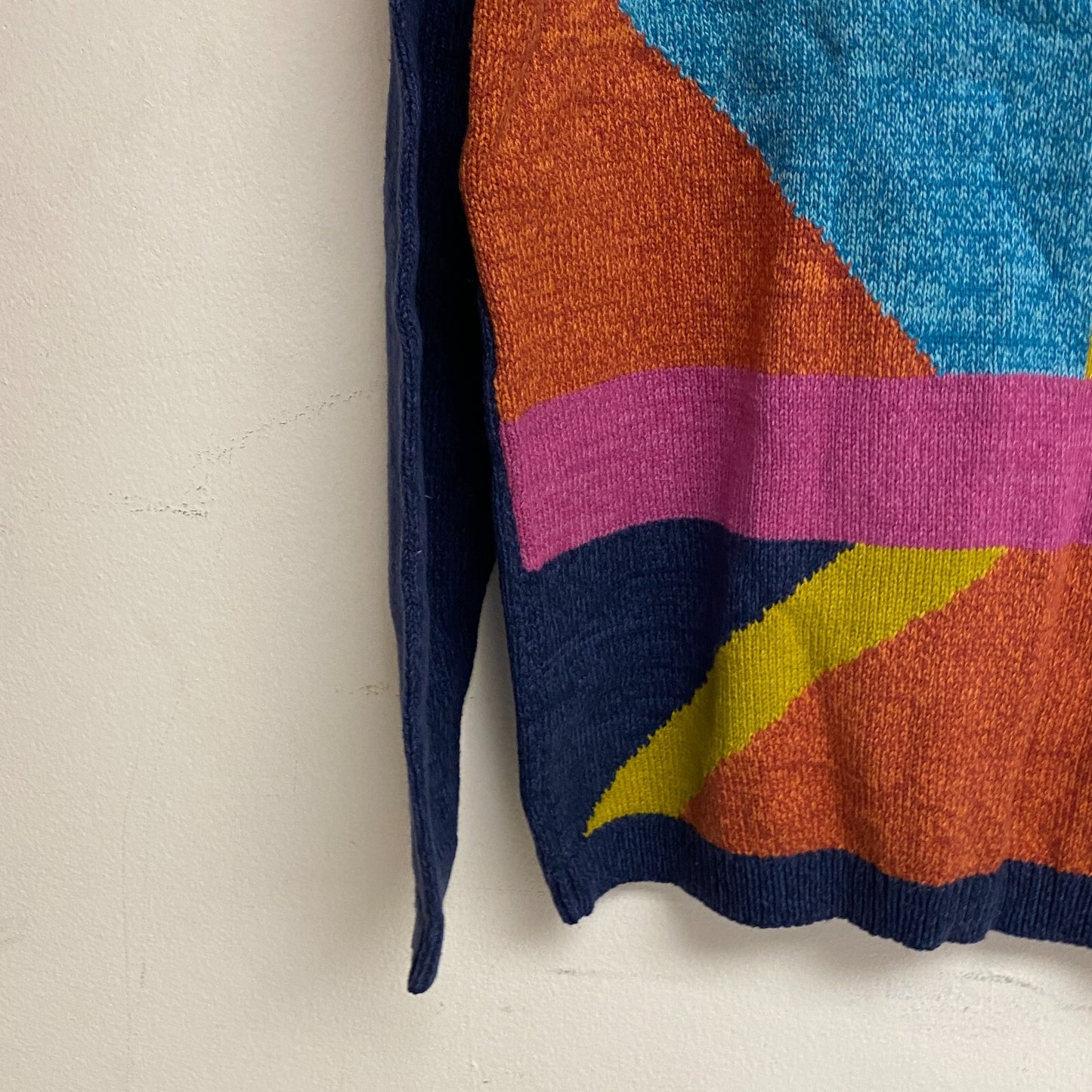 Alfred Dunner Women's Lake Placid Colorblock Crewneck Sweater Szie PM Color Navy