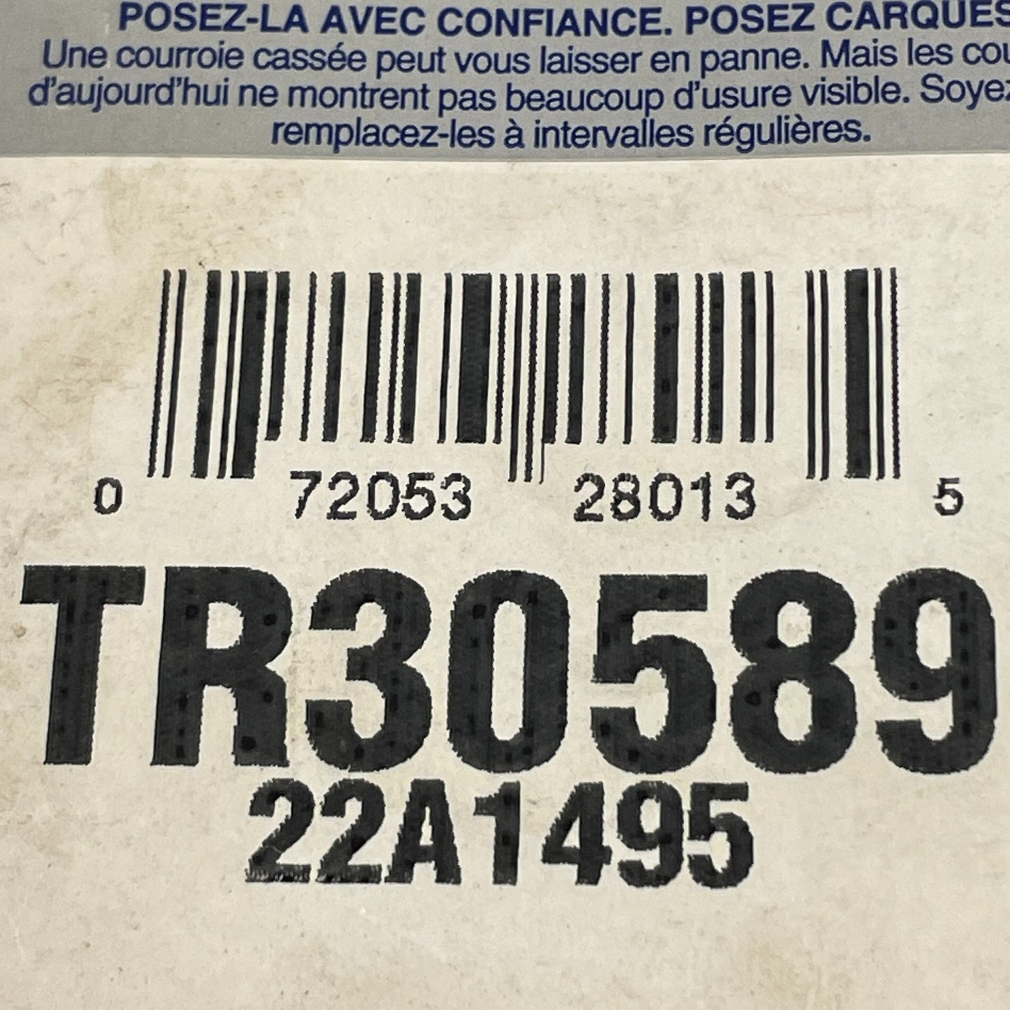 Carquest/TR Gates Green-Stripe Truck & Bus V-Belt 59.44" Outside TR30589