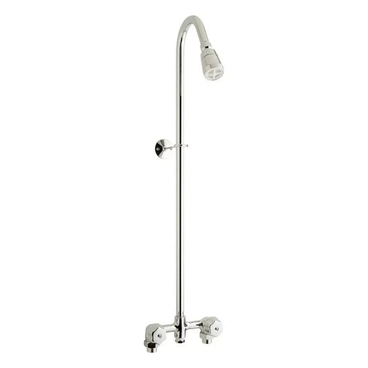 Signature Hardware Exposed 2 Valve Shower - Polished Chrome