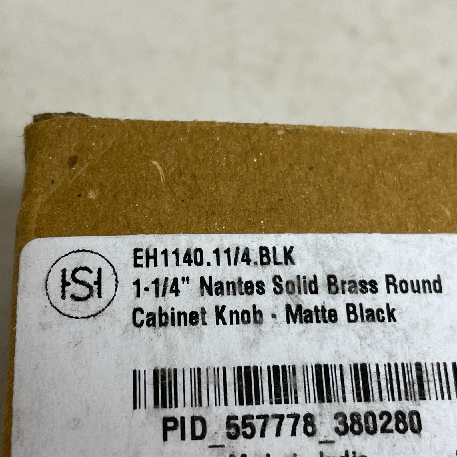 Signature Hardware 1-1/4" Nantes Solid Brass Round Cabinet Knob Matte Black