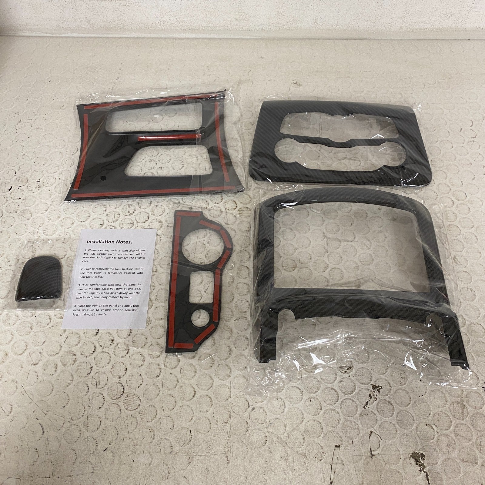 Crosselec Carbon Fiber Style Interior Trim Kit Dash Console 15-22 Dodge Charger