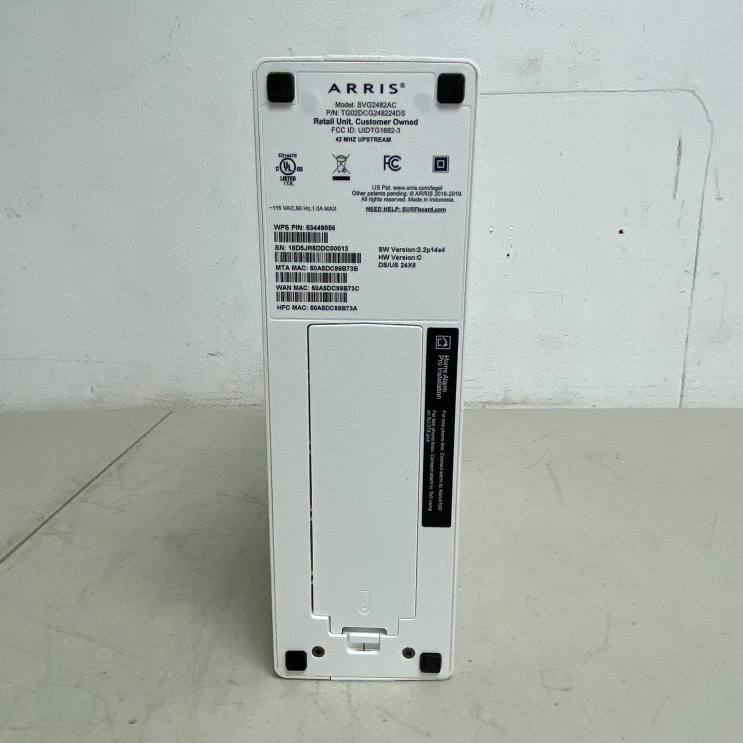 Arris SurfBoard SVG2482AC White DOCSIS Internet WiFi & Voice Modem 960Mbps